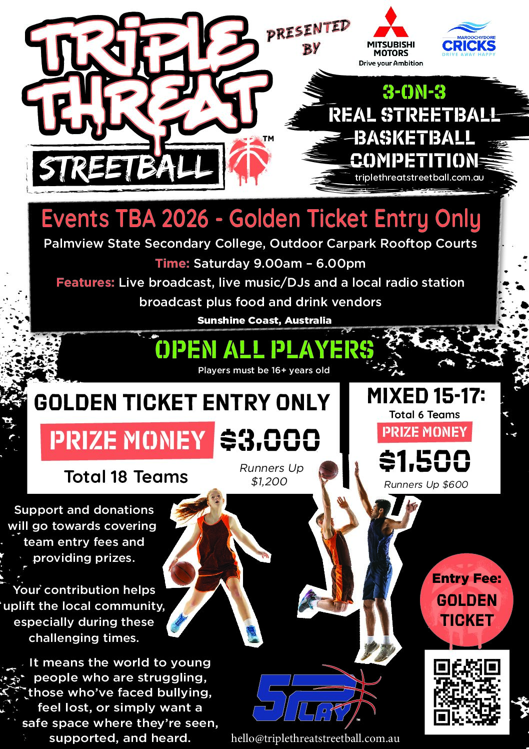 Triple Threat Streetball Flyer 2026